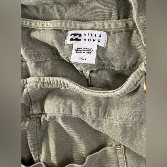 Billabong Casual Linen Romper Overall Beach Surf California Coastal Cowgirl - Picture 14 of 14